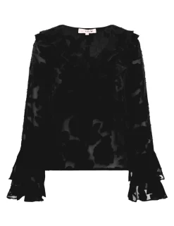 a-view Floretta Bluse - Sort black Sale