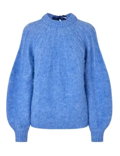 a-view Patrisia Bow Striktrøje - Blå blue Outlet