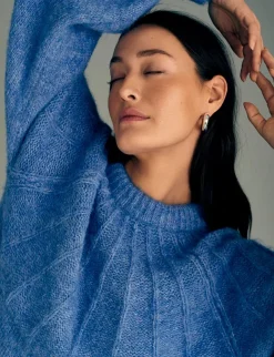 a-view Patrisia Bow Striktrøje - Blå blue Outlet