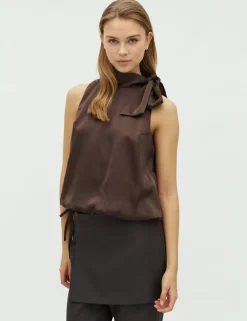 dahrling D'ahrling Deda Satin Top - Mørkebrun Dark Brown Hot