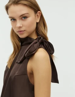 dahrling D'ahrling Deda Satin Top - Mørkebrun Dark Brown Hot