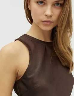 dahrling D'ahrling Kelina Heavy Satin Top - Mørkebrun Dark Brown Sale