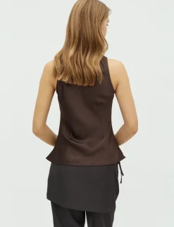 dahrling D'ahrling Kelina Heavy Satin Top - Mørkebrun Dark Brown Sale