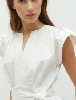 dahrling D'ahrling Malia Cotton Satin Top - Hvid white Clearance