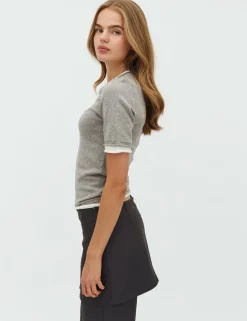 dahrling D'ahrling Tauna Double Knit Tee - Grå grey Best