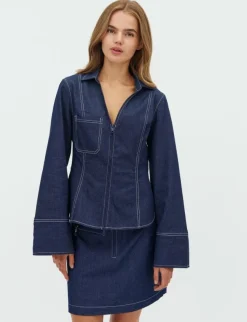 frakment Annalia-F Maxim Skjortebluse - Mørkeblå Dark Blue Sale