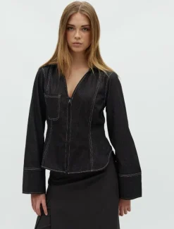 frakment Annalia-F Maxim Skjortebluse - Sort black Discount