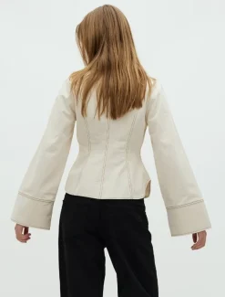 frakment Annalia-F Maxim Skjortebluse - Sand beige Hot