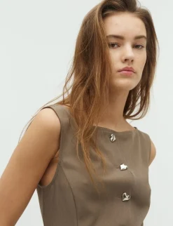 frakment Dina-F Kjole - Brun brown Hot