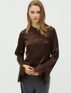 frakment Irene-F Bluse - Mørkebrun Dark Brown Clearance