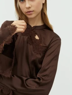 frakment Irene-F Bluse - Mørkebrun Dark Brown Clearance