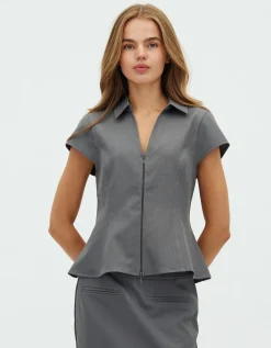 frakment Macala-F Bluse - Grå grey Sale