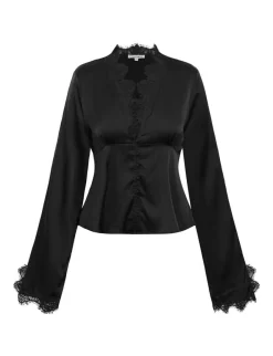 frakment Saibea LS-F Bluse - Sort black Outlet