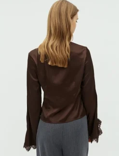 frakment Saibea LS-F Bluse - Mørkebrun Dark Brown Discount