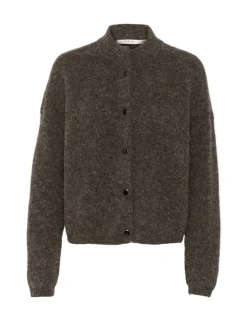 gestuz AlphaGZ Short Cardigan - Mørkebrun Dark Brown Clearance