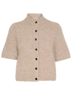 gestuz AlphaGZ SS Short Cardigan - Sand beige Sale