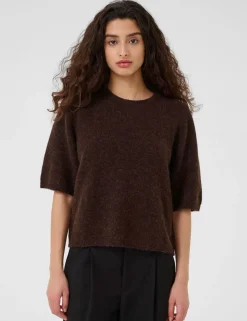 gestuz GZalpha SS Tee Strik - Brun brown Online