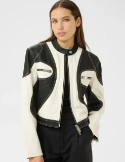 gestuz GZbirka Læderjakke - Sort black Outlet