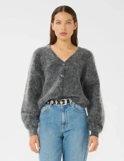 gestuz GZdebbie V Cardigan Strik - Grå grey Hot