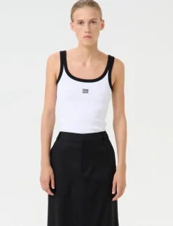 gestuz GZdrew Contrast Logo Top - Hvid white Clearance