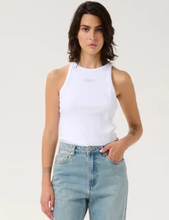 gestuz GZdrew Rhinestone Logo Tanktop - Hvid white Hot