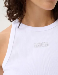 gestuz GZdrew Rhinestone Logo Tanktop - Hvid white Hot