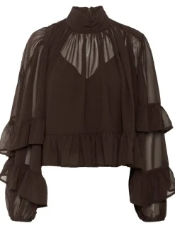 gestuz GZmio Bluse - Mørkebrun Dark Brown Clearance