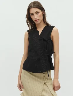 global Funk Ciana scallop-G Vest - Sort black Clearance