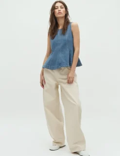 global Funk Rihne peplum-G Top - denim New