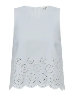 global Funk Rihne Scallop-G Top - Hvid white Outlet