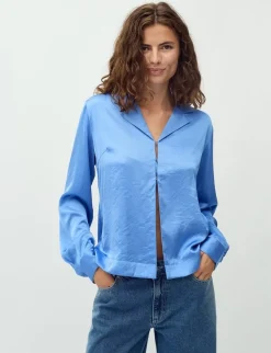 mbym Cania-M Skjorte - Blå blue Discount
