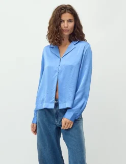 mbym Cania-M Skjorte - Blå blue Discount