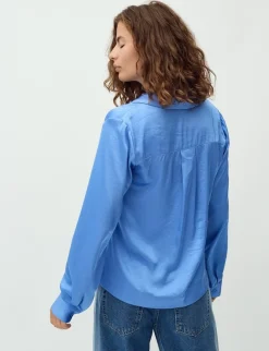 mbym Cania-M Skjorte - Blå blue Discount