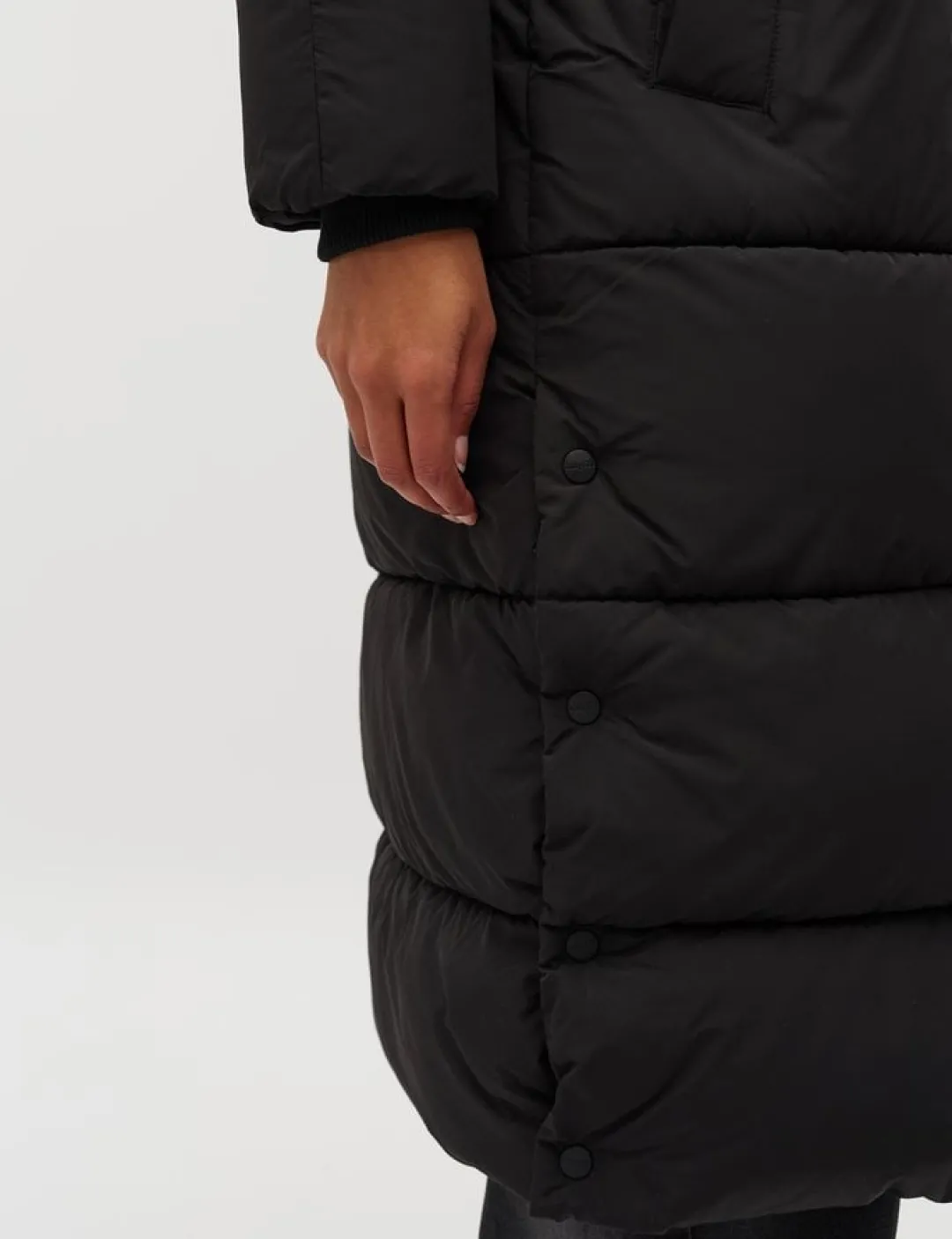 mbym Ela Slit Pufferjakke - Sort black Discount