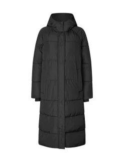 mbym Ela Slit Pufferjakke - Sort black Discount