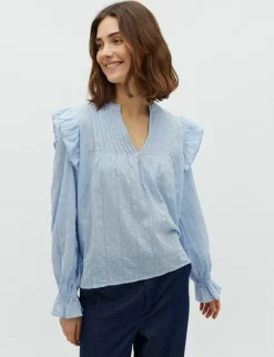 mbym Gemala LS-M Bluse - Blå blue Online