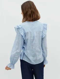 mbym Gemala LS-M Bluse - Blå blue Online