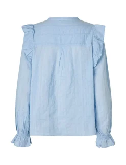 mbym Gemala LS-M Bluse - Blå blue Online