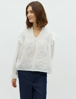 mbym Gemala LS-M Bluse - Hvid white Outlet