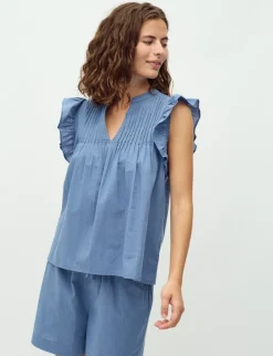 mbym Gemala-M Top - Blå blue Discount