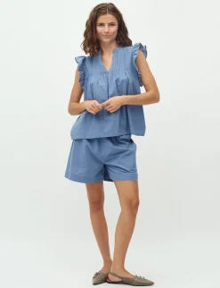 mbym Gemala-M Top - Blå blue Discount