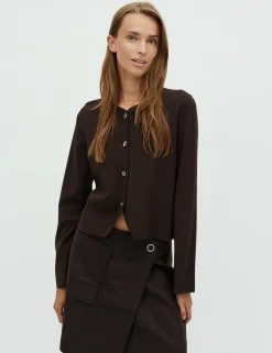 mbym Salina-M Cardigan - Mørkebrun Dark Brown Clearance