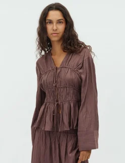 mbym Taneil LS-M Bluse - Brun brown Best