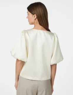 neo noir Aisa Dull Satin Bluse - ivory New