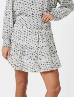 neo noir Alett Dot Flower Nederdel - Blå blue New