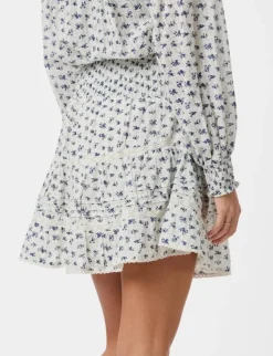 neo noir Alett Dot Flower Nederdel - Blå blue New