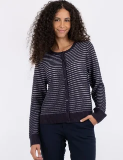 neo noir Britania Glitter Strikcardigan - Blå blue Discount