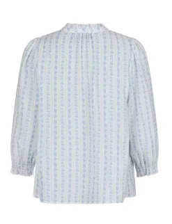 neo noir Carlie Flower Stripe Bluse - Blå blue Best