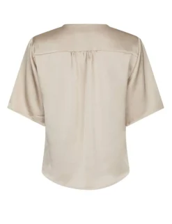 neo noir Casadia Heavy Sateen Bluse - Sand beige Online