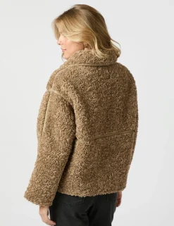 neo noir Castor Faux Fur Jakke - Sand beige Discount